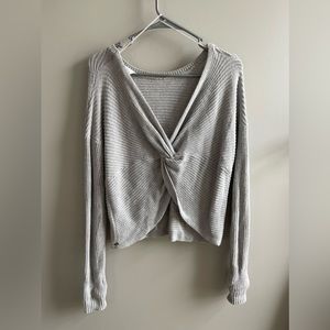 Hollister Grey Knit Sweater/ with Knot